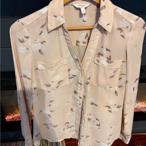 Candie's Vintage 90’s Blush Floral Button-Up Blouse